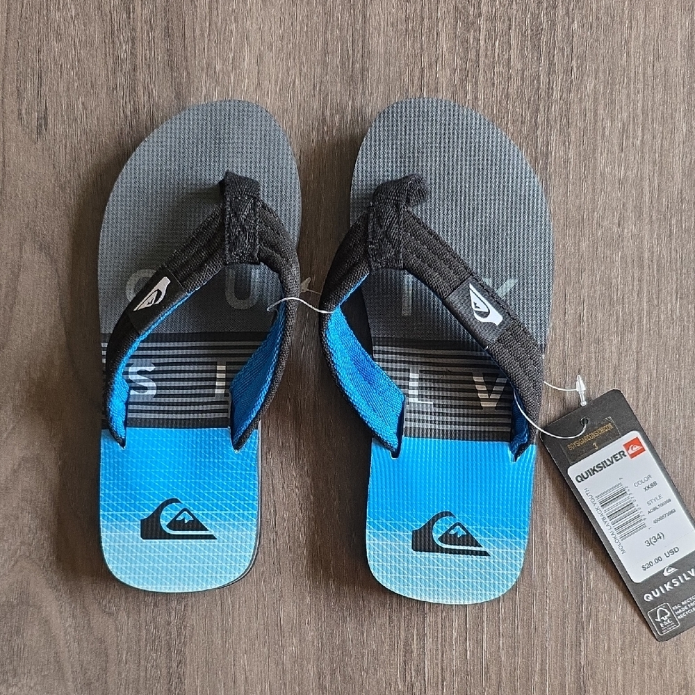 Quiksilver Kids Sandals - Black and Blue